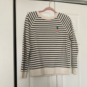 Old Navy Black and Cream Striped Sweater